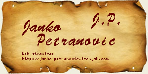 Janko Petranović vizit kartica